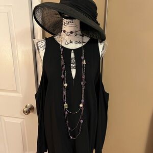 Theory  Sarver Rosina Crepe Cold -Shoulder Top - L Black   NWT $298